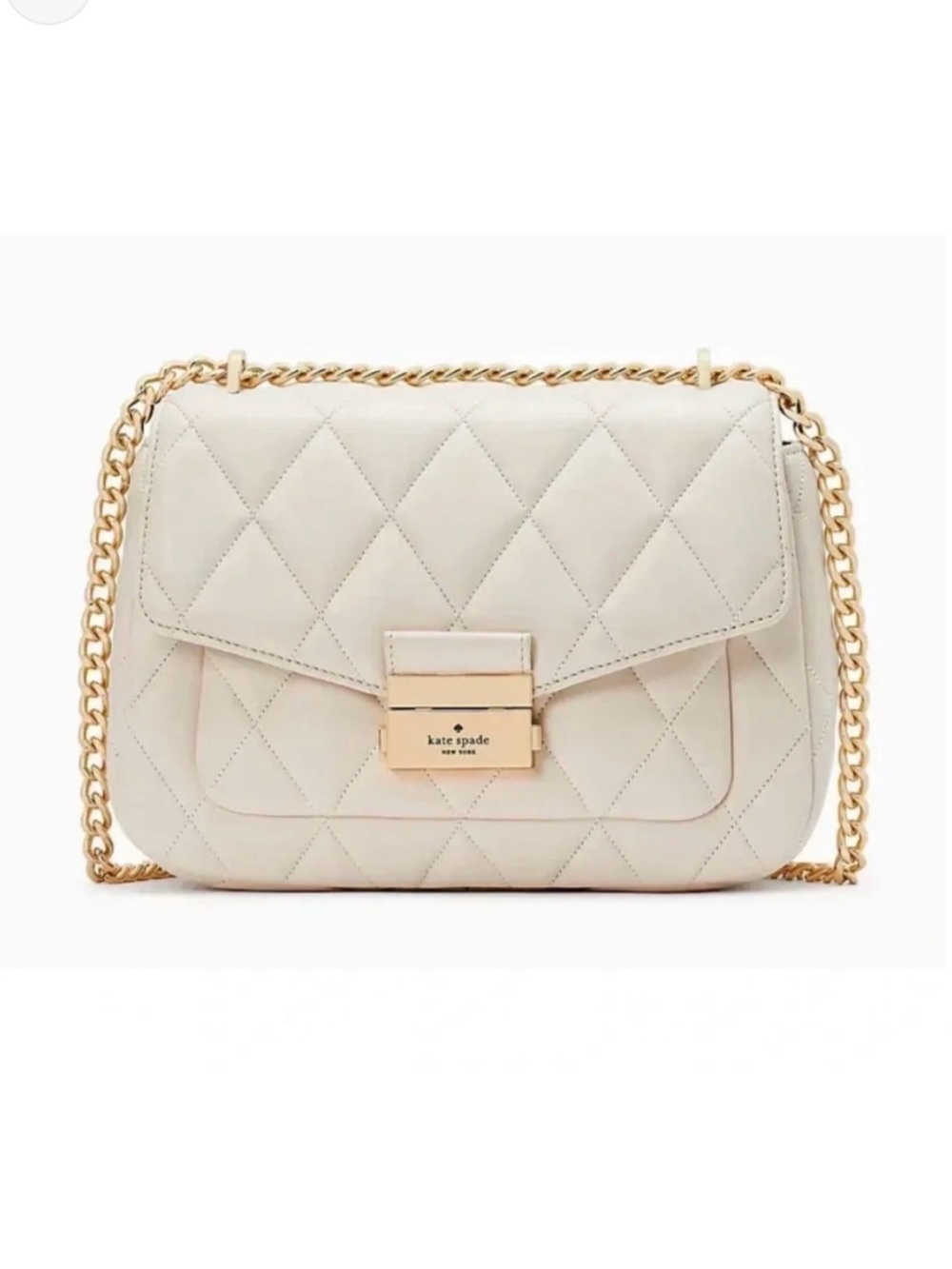Kate Spade Quilted Leather Chain Shoulder Bag - White